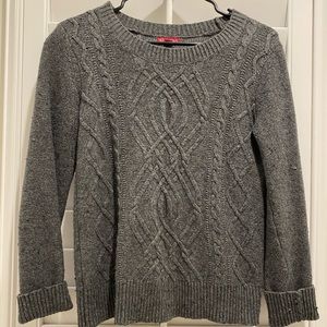 Gray cable knit pullover